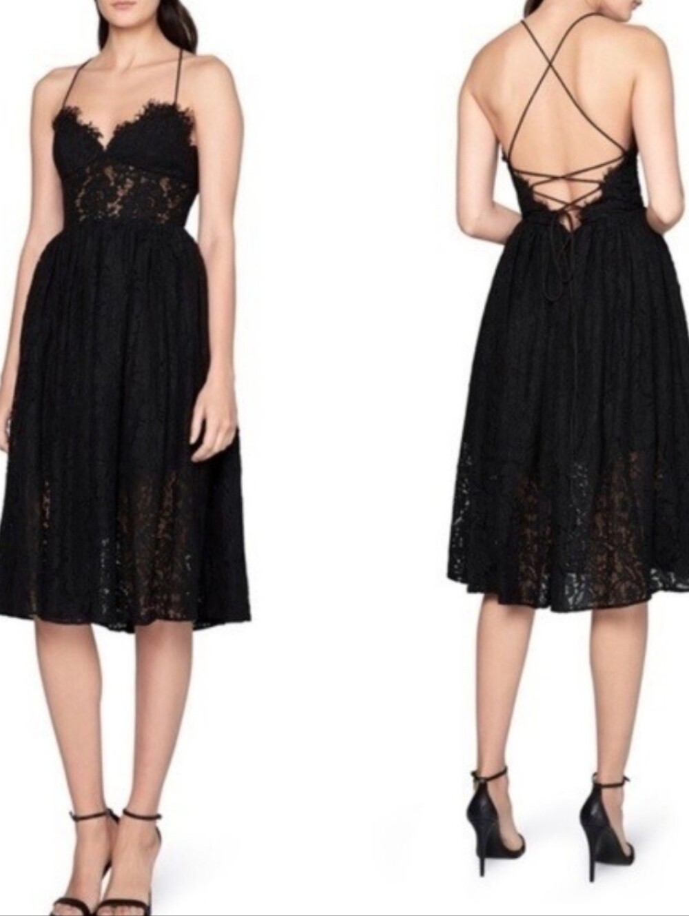 Fame And Partners "Dark Romance" Lace Dress Nwt